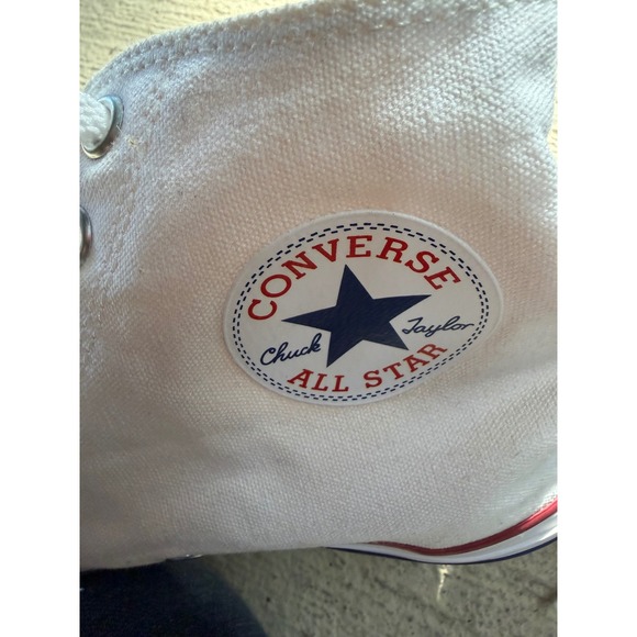Converse Chuck Taylor All Star High Top Canvas White Sneakers Mens 9 Womens 11 - Picture 6 of 10